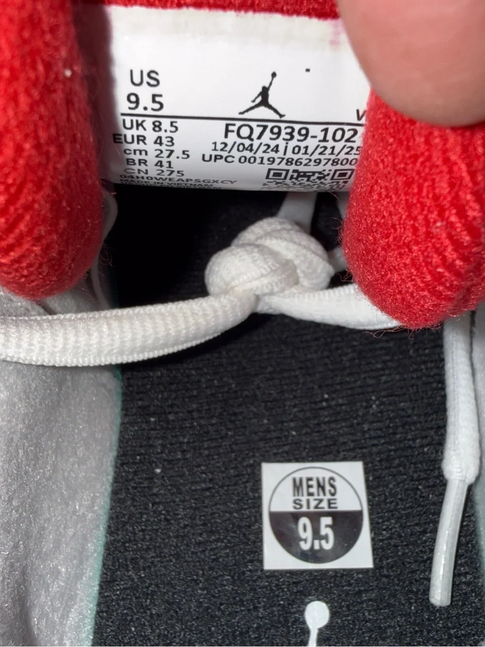 Size 9.5 - Air Jordan 4 RM White Fire Red, FQ7939-102, New Without Box Condition